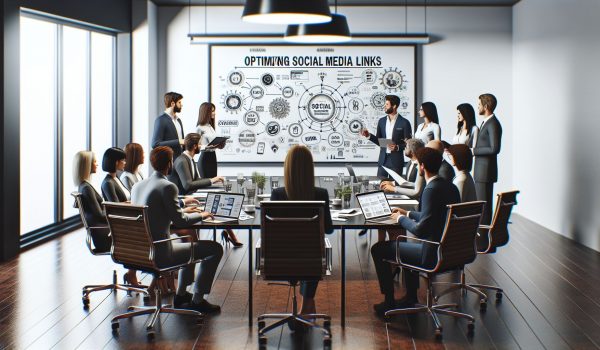 Marketing-Experten diskutieren die Optimierung von Social-Links